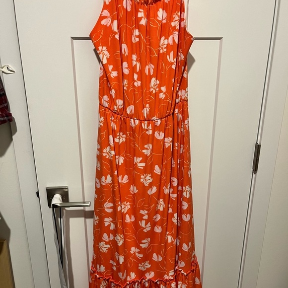 Orange Floral Maxi Dress - Picture 1 of 6